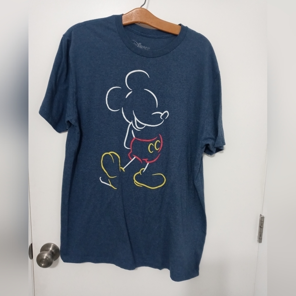 Disney Men's Short Sleeve Navy Blue Mickey Mouse T Shirt XL